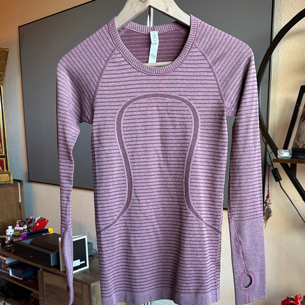 Lululemon swiftly  Burgundy Striped Top
